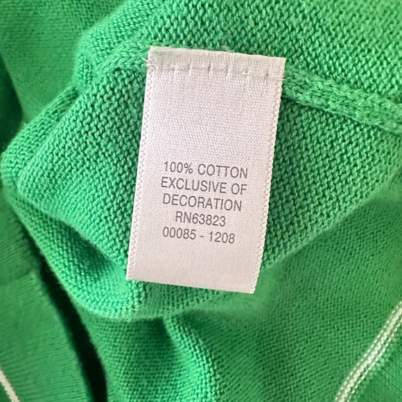 Vintage CJ BANKS Size 1X St Patricks Day Green Cardigan Sweater Clover Irish - Picture 7 of 9